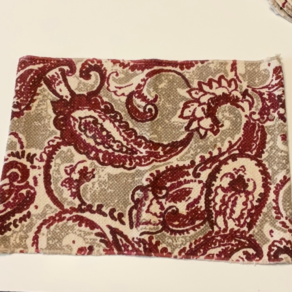 Taupe & Burgundy woven placemats